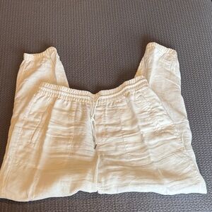 Athleta White Linen Pants